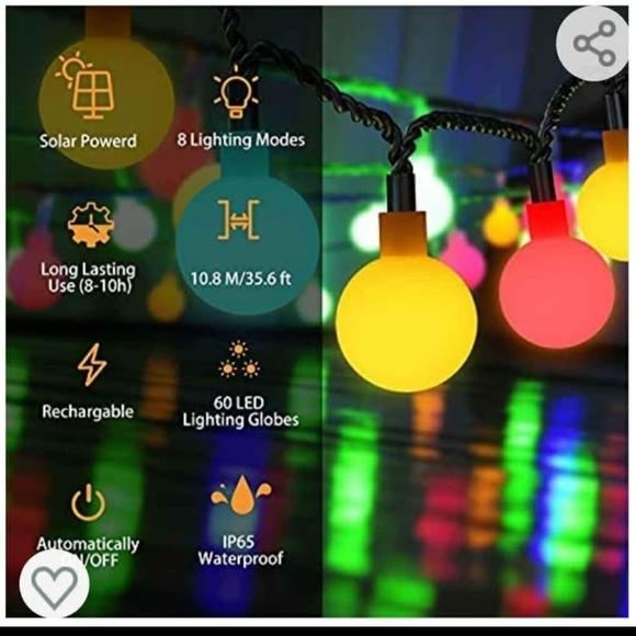 Solar-Powered Multi-Color Holiday String Lights - Picture 4 of 7